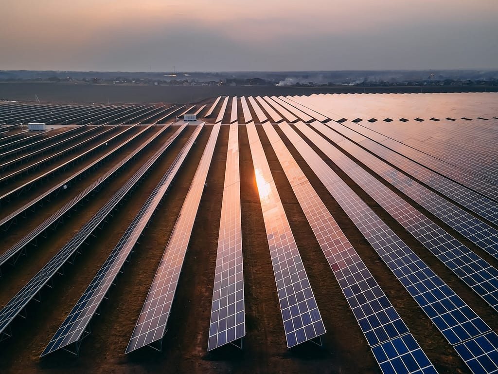 Aerial,Drone,View,Of,Large,Solar,Panels,At,A,Solar